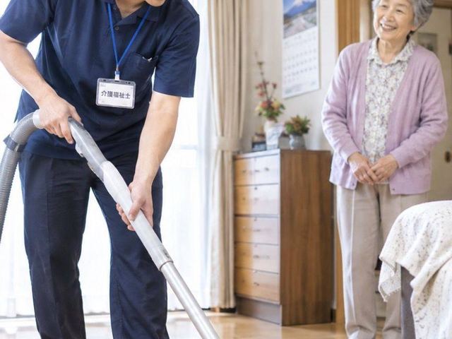 掃除機をかける様子(家事のお手伝いのイメージ)